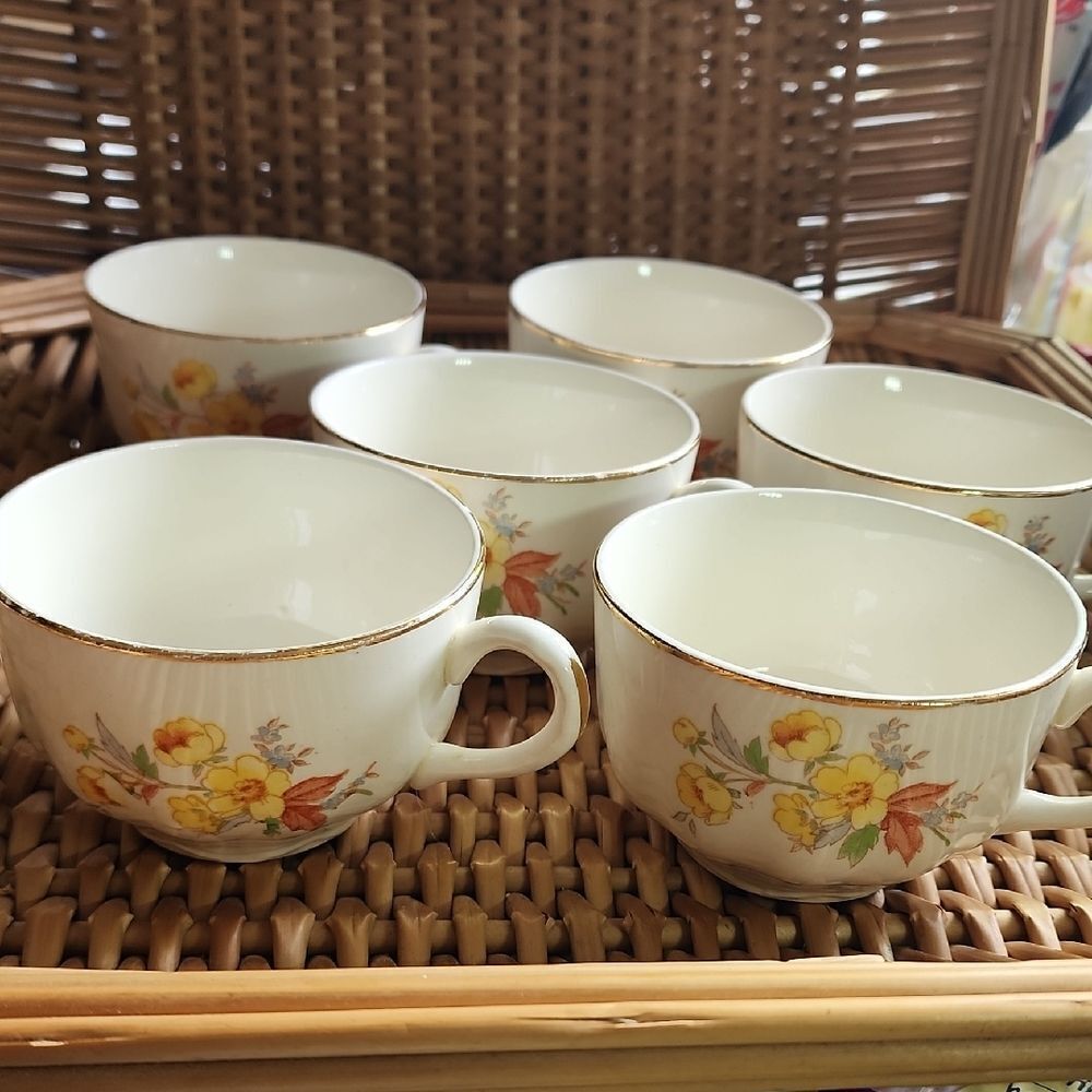 Vintage Lot Of 6 Homer Laughlin 'Susan' Pattern Yellow Floral